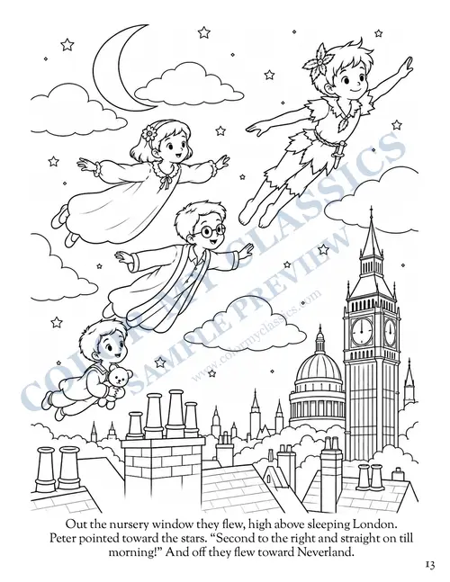 Sample coloring pages from Peter Pan 3