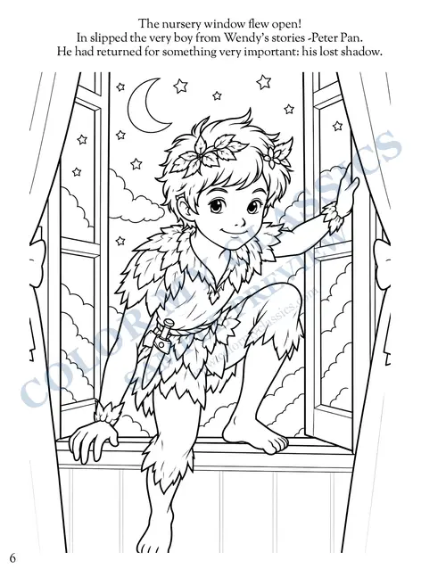 Sample coloring pages from Peter Pan 2